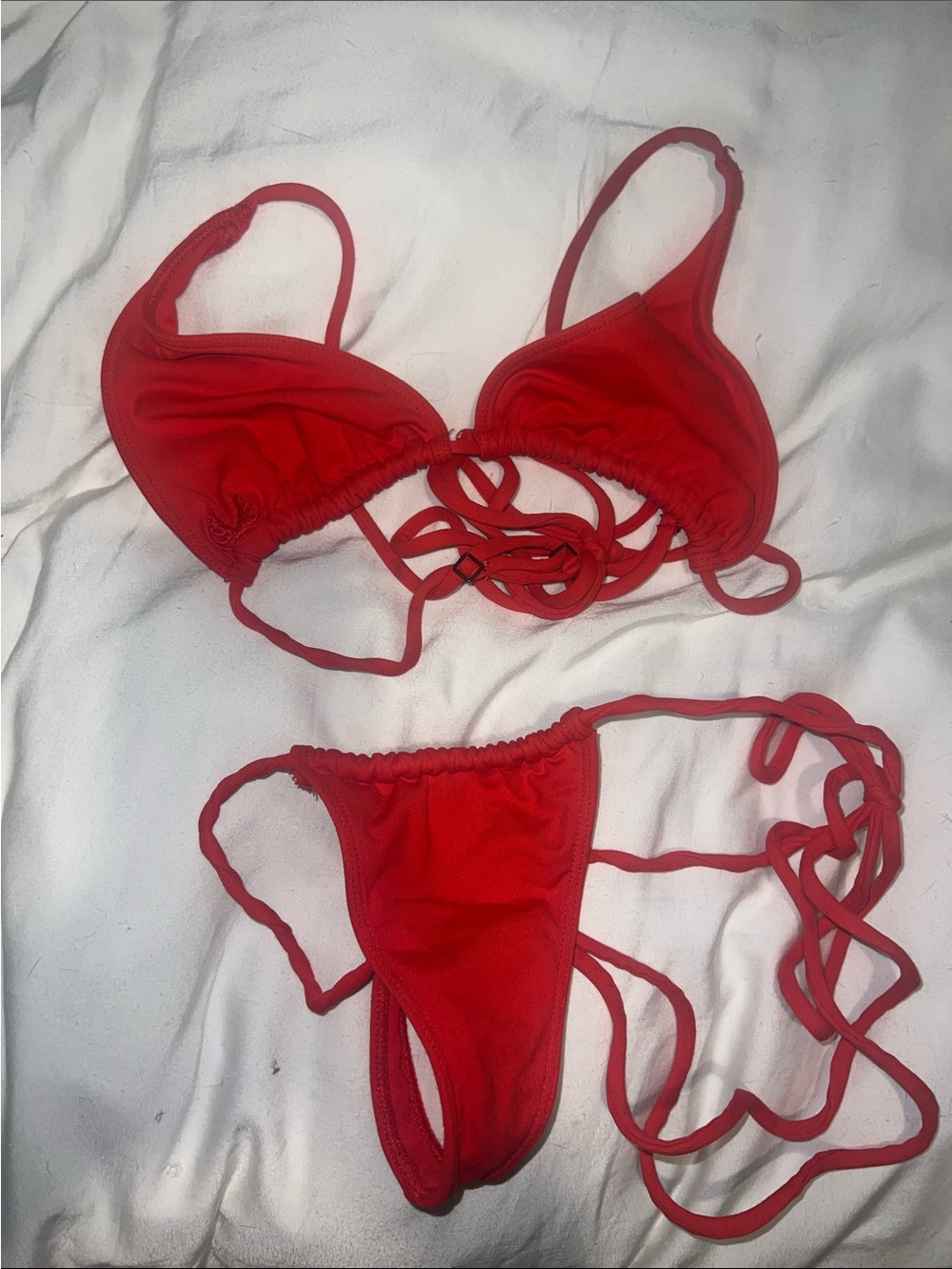 Minimale animal sold out Sanctuary Red String Triangle Bikini Set